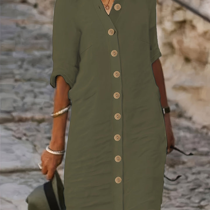 Adele | Button-Down Shirt Dress