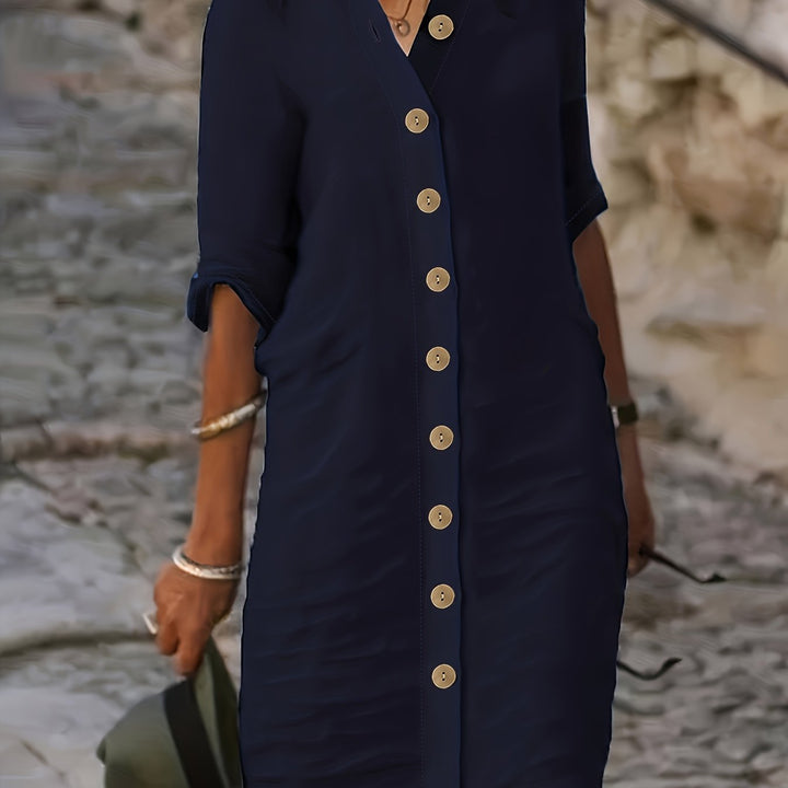 Adele | Button-Down Shirt Dress