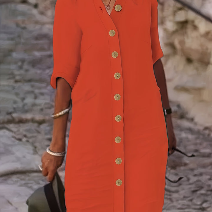 Adele | Button-Down Shirt Dress