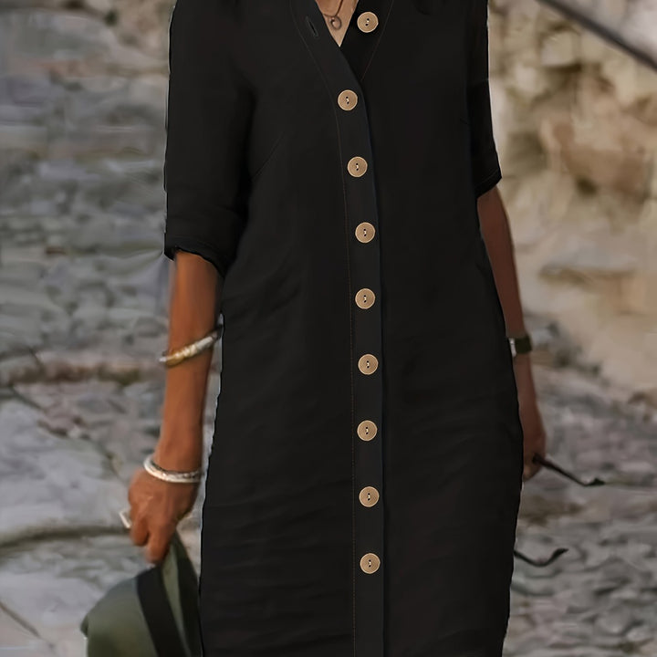 Adele | Button-Down Shirt Dress