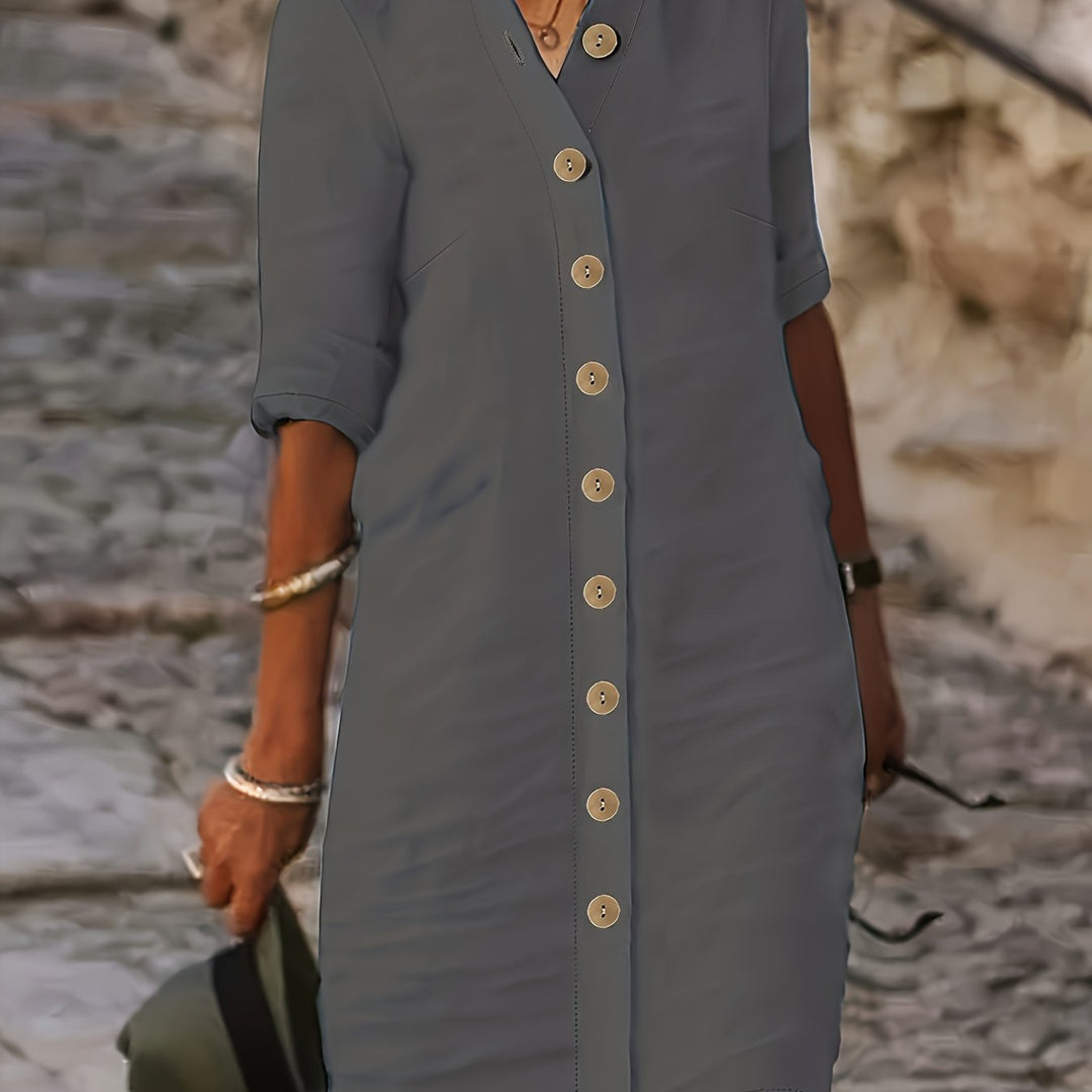 Adele | Button-Down Shirt Dress